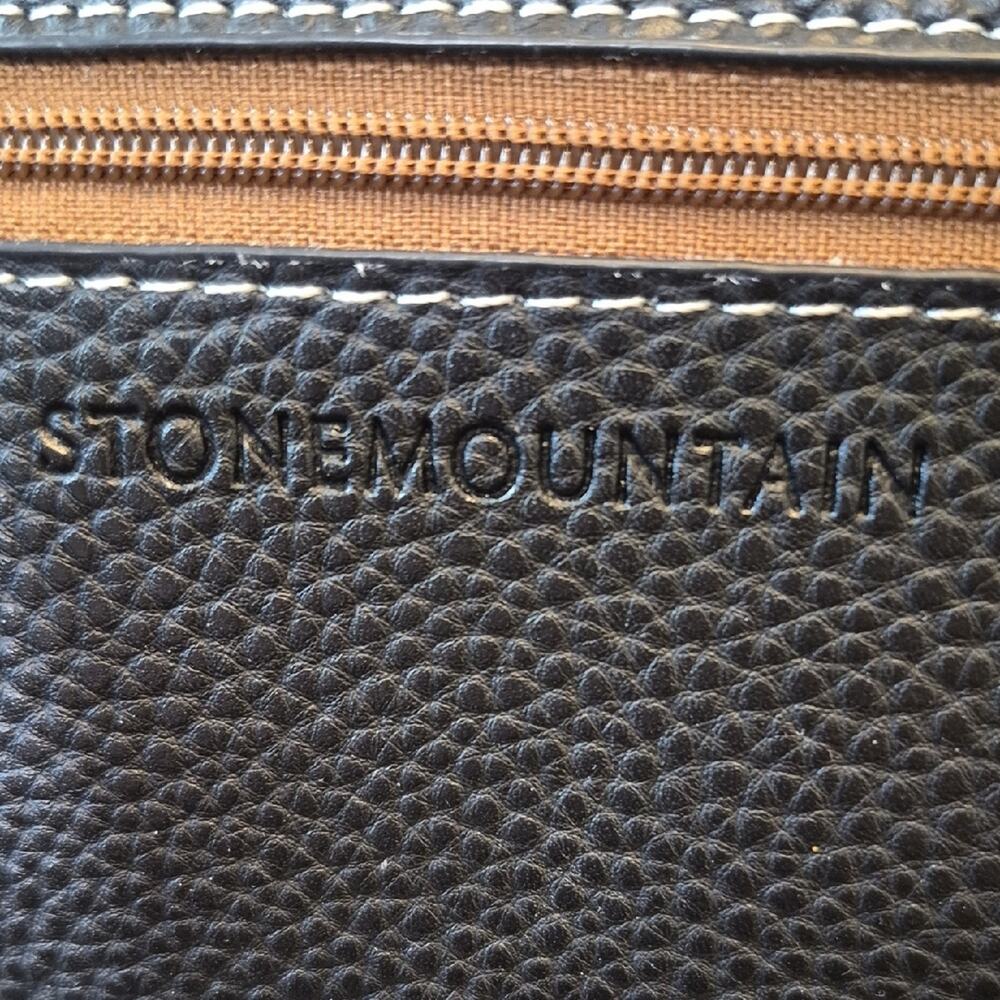 Stone Mountain Accessories Black Pebbled Wristlet Wallet with Tan Strap - Picture 4 of 16